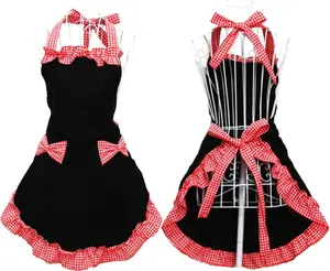 Lovely Vintage Ladies Kitchen Apron with Pockets - Cute Retro Flirty Design for Women and Girls