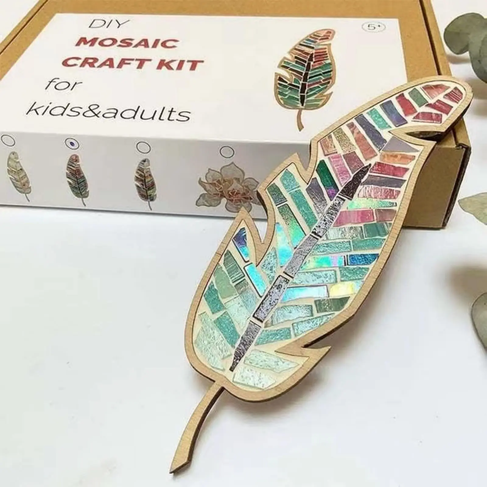 DIY Mosaic Craft Kit, Colorful Leaf Shaped Ornament, Creative DIY Craft Kit, Party Gift for Friends & Family, Room Decor, Mosaic Set, DIY Kits, Handicraft