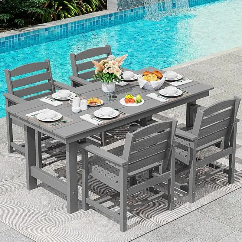 5-Piece (1 Table + 4 Chairs), Grey