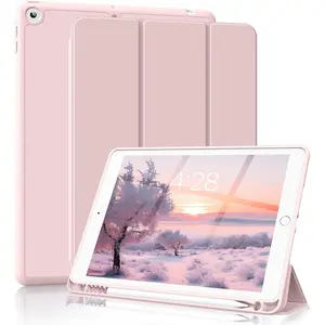 Case for iPad Air 3rd Generation 10.5 inch 2019, Light Weight Trifold  Case with Pencil Holder, Hybrid Slim Trifold Stand Cover with Soft  , Auto Sleep/Wake, Pink