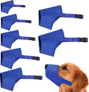 7Pcs Dog Muzzle Suit Muzzles for Biting Barking Chewing, Adjustable Dog Mouth Cover for Small Medium Large Dogs, Soft Comfortable Dogs Muzzle for Long Snout (Blue) - Home Improvement.