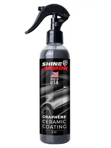 SHINE ARMOR Graphene Ceramic Coating for Cars | Highly Concentrated for Vehicle Paint Protection and Shine with Hydrophobic Top Coat SiO2 Technology Premium Gloss 8 Fl Oz