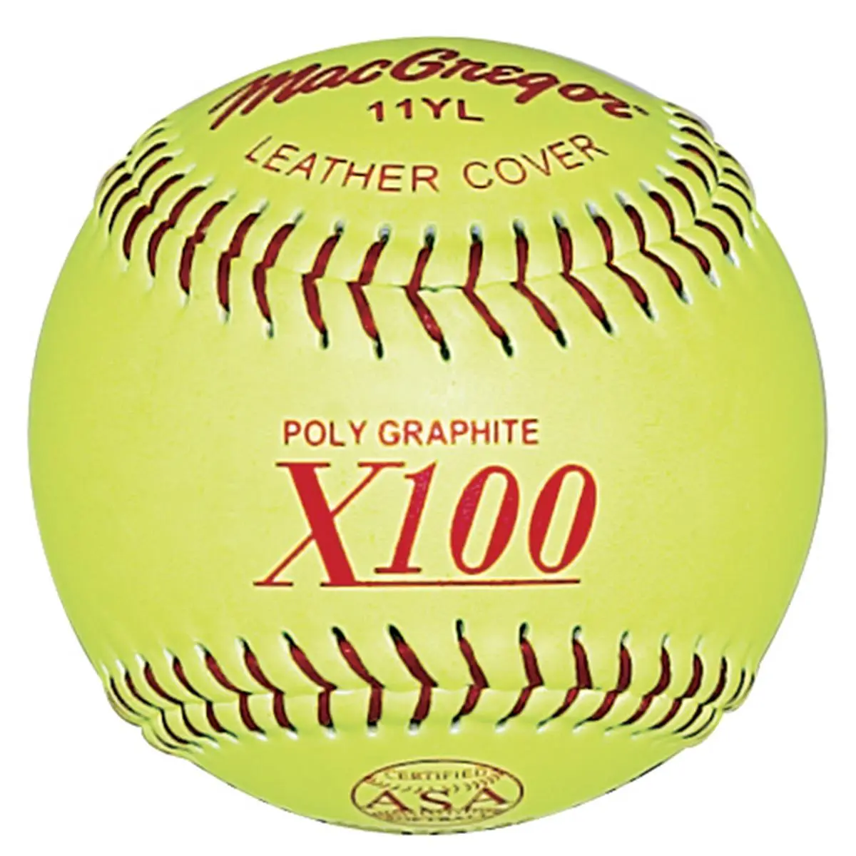212 MAIN ASA Certified 11-inch Fast Pitch Softball - Soft Ball Design, Poly Graphite Core, Leather Cover, Red Stitch, 375 lb Max Load, All Ages Sports Equipment