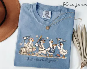 Comfort Colors® Just A Baseball Goose Shirt Funny Goose Game Day Tee Retro Sports Fan Shirt Trendy Baseball Mama Gift