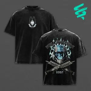 Halo 3 ODST Hell Jumpers Graphic Tee, Sweater, Hoodie Gaming Washed Crewneck Shortsleeve Tshirt, Soft Cotton Fabric Classic Men Top Menswear gift shirts Casual Hoodie christmas t shirts