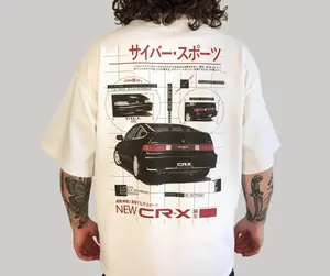 New CR-X T-Shirt, Vintage JDM Car Graphic Tee for Honda Fans