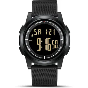 Mens Digital Watch Ultra Thin Minimalist   Outdoor LED Screen Large  Wrist Watches for Men with  Light  Date Stopwatch