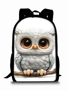 Cute Owl Print Single-layer Backpack