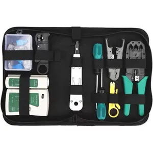Network Tool Kit  Cat5 Cat5e Cat6, 11 in 1 Portable Ethernet Cable Crimper Kit with a Ethernet Crimping Tool, 8p8c 6p6c Connectors rj45 rj11 Cat5 Cat6 Cable Tester, 110 Punch Down Tool