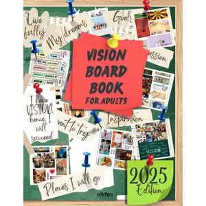 Vision Board Book for Adults: A Vision Board Planner Book with 200+ Clip Arts Paperback – May 5, 2023