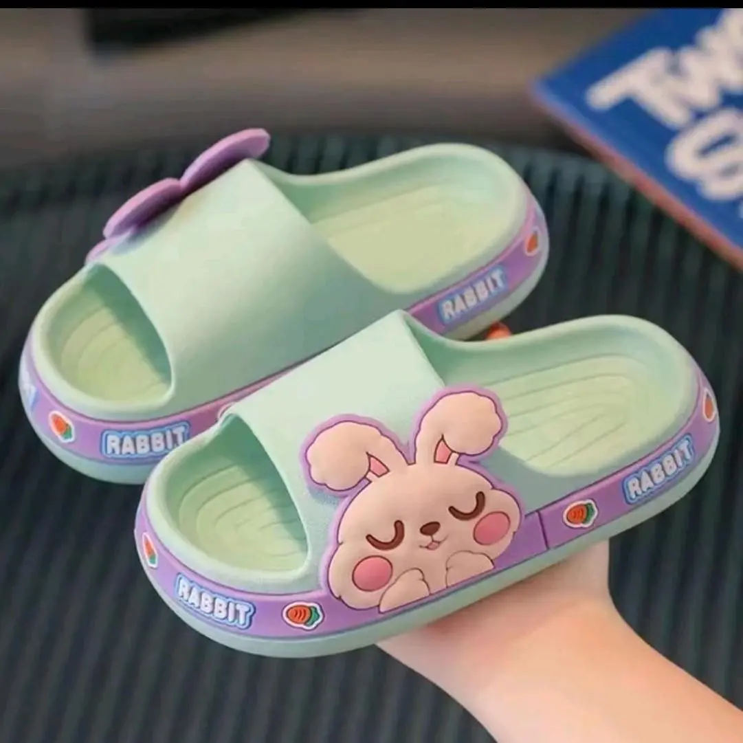 Kids' Super Soft PVC Upper Platform Slippers, Slide-On Casual Home Footwear with Thick Sole, Slide Sandals, Slip On, Plastic