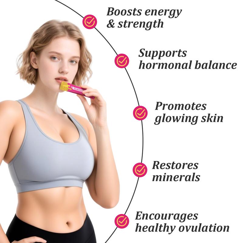 Strawberry Flavor Feminine Multi-Mineral Honey Sticks with Shilajit Shatavari & Saffron for Hormonal Balance & Energy Boost Healthcare Dietary Supplements