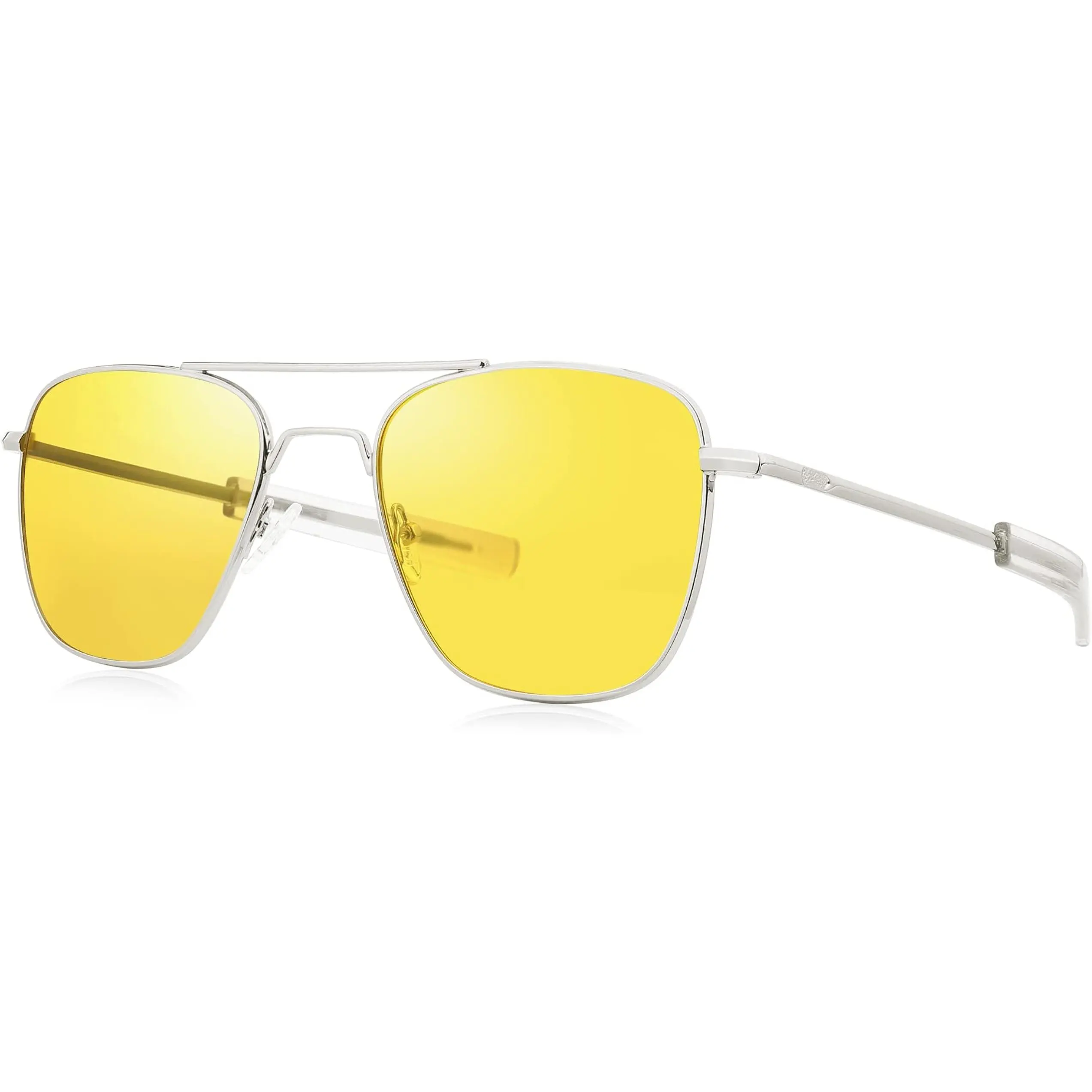 FEISEDY Men's Aviator Polarized Sunglasses, Military Pilot Frame with Bayonet Temples, Model B2623