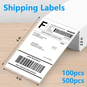 4x6 Inch Thermal Label Paper for Printer, 100 Sheets 100x150mm, Ideal for Business Express Mailing Labels, Unprinted Thermal Paper