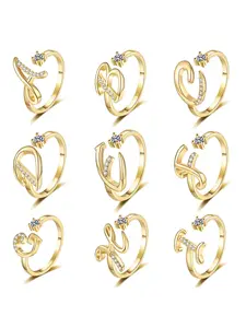 Elegant Women's Letter Ring, A-Z Alphabet Design, Adjustable Open Band, Perfect Gift for Wife, Girlfriend, Mother and Daughter