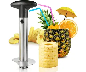 Pineapple Corer, [Upgraded, Reinforced, Thicker Blade] Newness Premium Pineapple Corer Remover (Black) Fruit Kitchen Stainless Utensils
