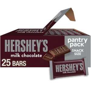 HERSHEY'S Milk Chocolate Snack Size Candy Bars 11.25 oz Pack of 25 Pieces Perfect for Sharing or Indulgence