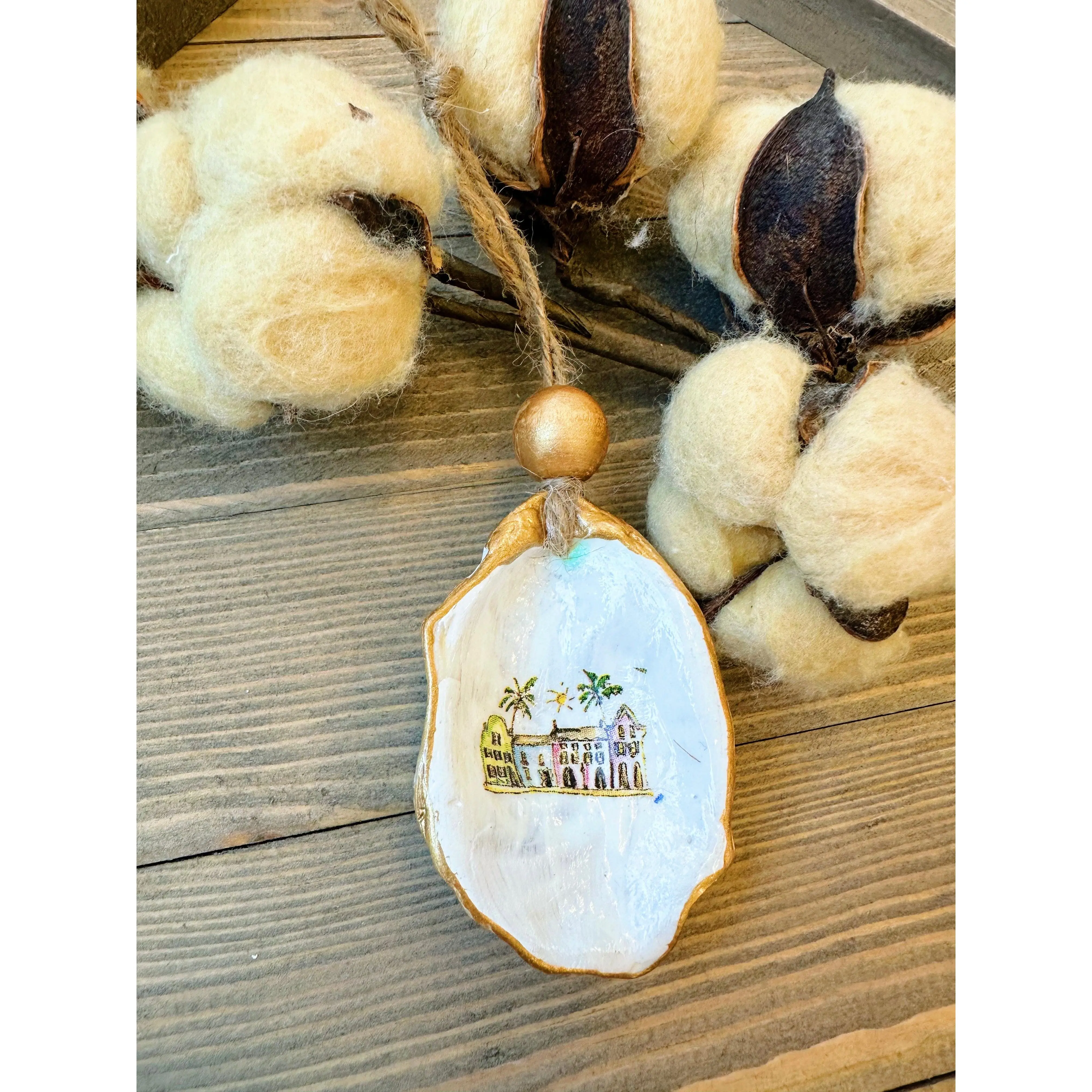 Rainbow Row Oyster Ornaments