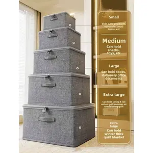 Foldable Storage Box With Zipper Lid, Handled Storage Cube Basket, Closet Clothes Organizer Container