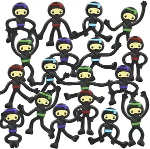 Mini Bendable Ninjas, Set of 48, Ninja Toys for Boys and Girls in 4 Assorted Colors, Great as Ninja Party Favors, Ninja Gifts for Kids, and Stress Relief Toys for Boys and Girls