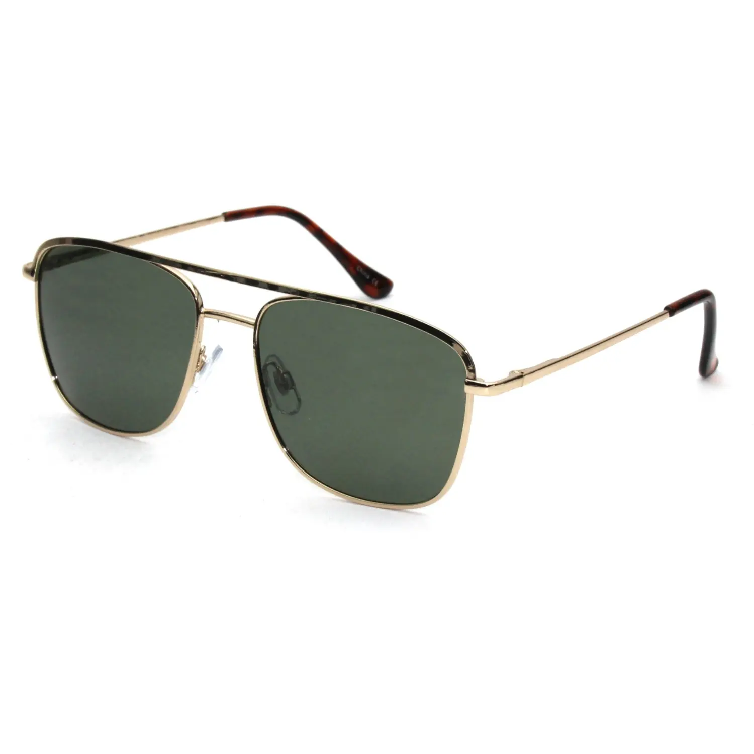 Viper — Gold/Green Polarized Square Aviator Sunglasses