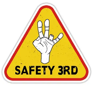 Safety 3rd Funny Hard Hat Sticker - Offensive Work Humor Decal - Toolbox & Construction Stickers for Men ERH