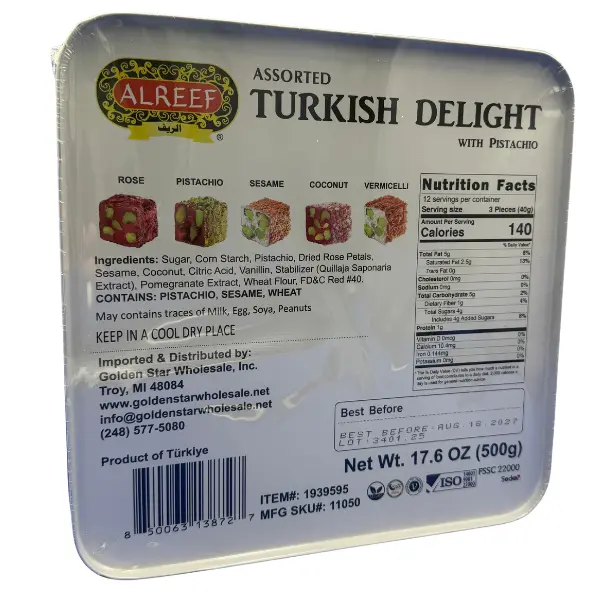 Alreef Assorted Turkish Delight 500gram - Variety of Flavors for