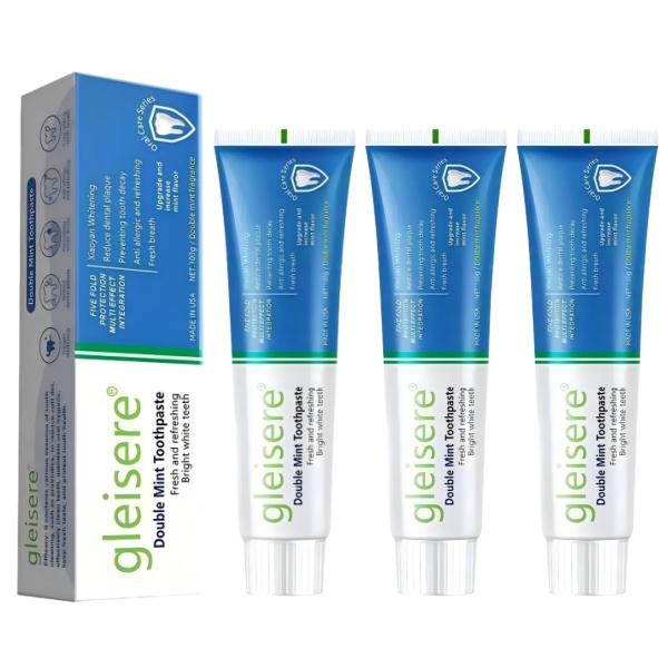 3PCS Double Mint Toothpaste: Enjoy a refreshing burst of mint while protecting teeth with five essential benefits.