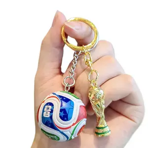 Detailed Football Trophy Car Keychain Pendant, 2026 USA Canada Mexico World Cup Souvenir For Fans, Stylish Car Accessory Gift