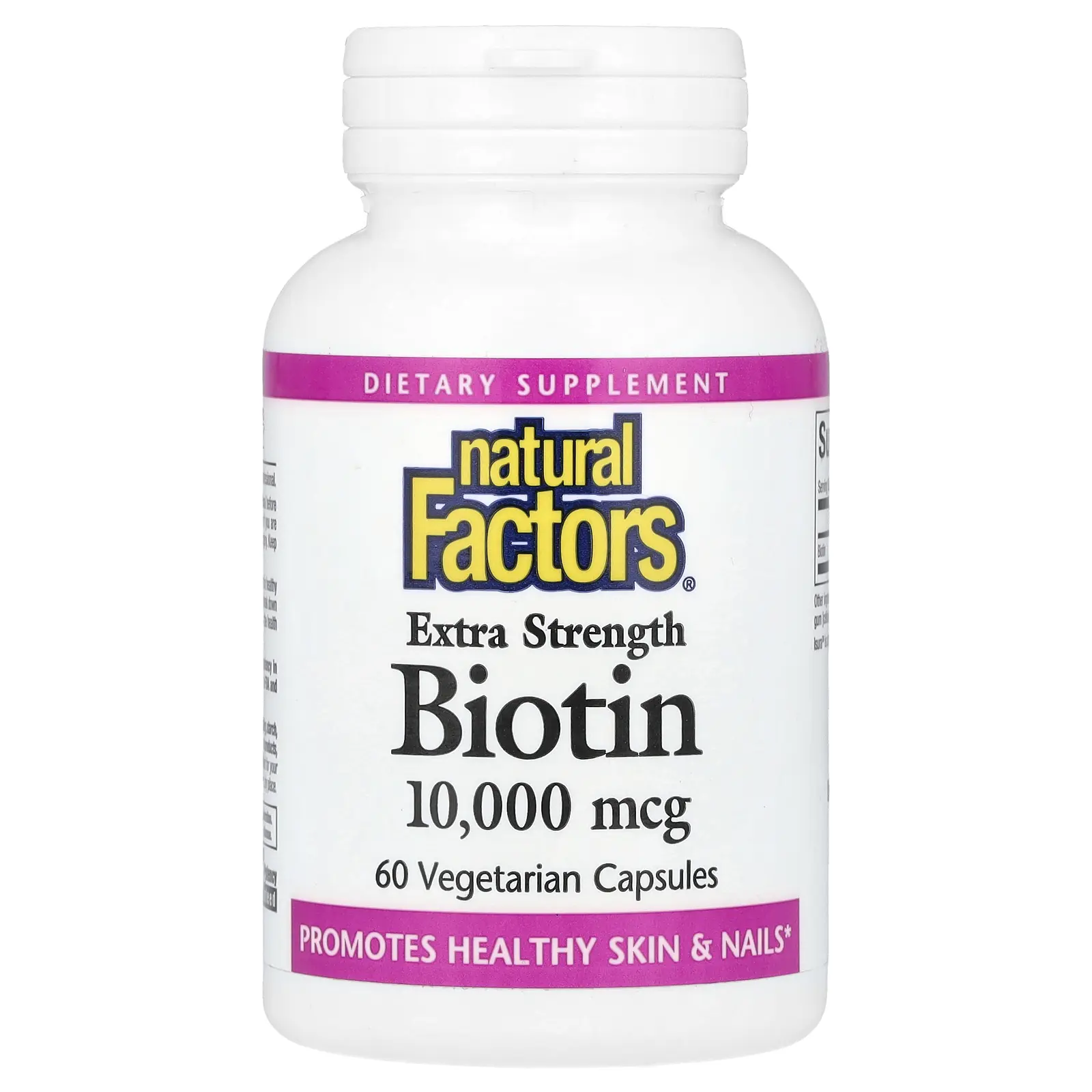 Natural Factors Biotin, 10,000 mcg, 60 Vegetarian Capsules