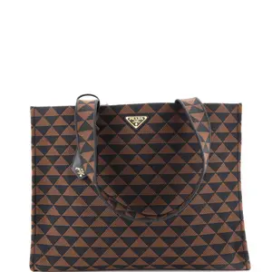 Pre-owned PRADA Canvas Plain Tote Bags REBAG Symbole Shopper Tote Jacquard Horizontal by Rebag