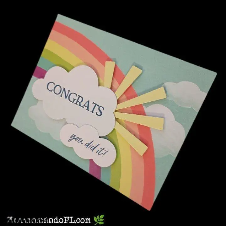 CONGRATS: Congrats -- You Did It! Handcrafted Greeting Card by Kathryn McHenry (3D Pop-Up Card)