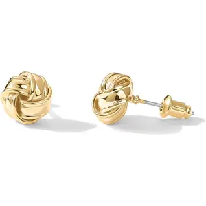 Gold Plated 925 Sterling Silver Post Love Knot Stud Earrings | Gold Earrings for Women