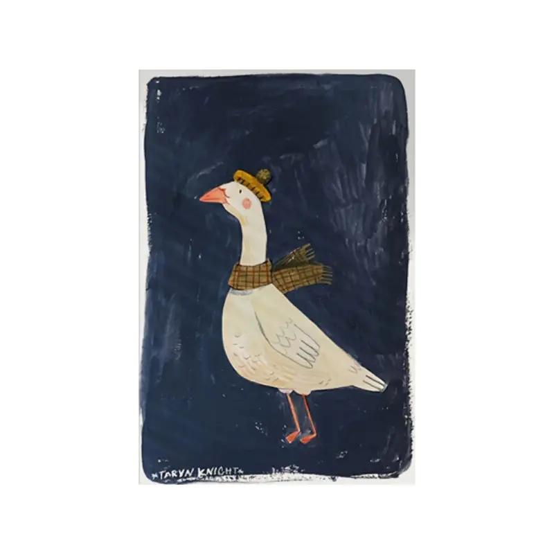 Modern Duck Canvas Poster, Cute Vertical Wall Art for Room, Living Room, Bedroom, Unframed Ink Painting, 2D Flat Design
