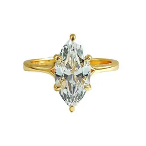 2026 New Model 925 Silver Plated 7*14mm Marquise Diamond Ring European and American Ins Style Wedding Ring for Women engagement