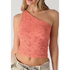 Nikki Terra Cotta One Shoulder Tank