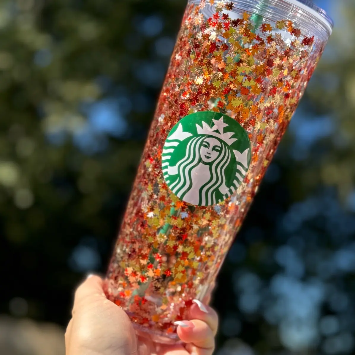 Fall Leaves Starbucks 24 Ounce Acrylic Tumbler