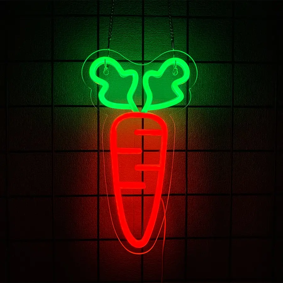Carrot Neon Sign Triple Carrot Cluster Neon for Festive Easter & Garden  Wall Decor Vegetable ShopLight Carrot Lover Gift Garden Decor Sign
