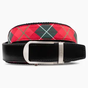 The Holiday Argyle Ribbon Ratchet Belt 1.38" [35mm]