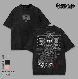 Retro Vintage NERV Evangelion Washed Cotton T-Shirt, Neon Genesis Evangelion Logo Graphic Tee, Anime Streetwear Y2K Aesthetic Shirt, Distressed Oversized Unisex Tee, Gift for Evangelion Fans