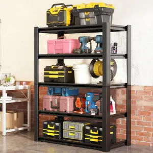 5-Tier Garage Storage Rack, Adjustable Heavy-Duty Metal Industrial Utility Shelving, 18" Length × 39.4" Width × 63" Height, for Basement, Kitchen, Warehouse