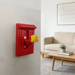 Funny Slider Switch Decorative Panel Multifunctional Building Block Wall Art for Living Room Bedroom Study Minimalist Style Doll Storage Creative Design