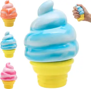 Ice Cream Squeeze Squishy, Ice Cream Cone Squishy, Slow Rise Sensory Fidget Toy, Easter Basket Stuffers Party Favors Summer Sensory Stress Relief
