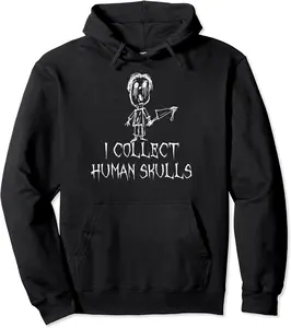 I Collect Human Skulls Halloween Costume Word Design Pullover Hoodie - Gabrielcru Shop 68B0B7GX15TT