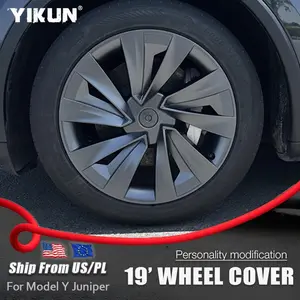 4PCS Wheel Cover for Tesla Model Y Juniper 19 Inch 2025 Car Replacement Wheel Cover Automobile Hub Cap Full Rim Car Accessories