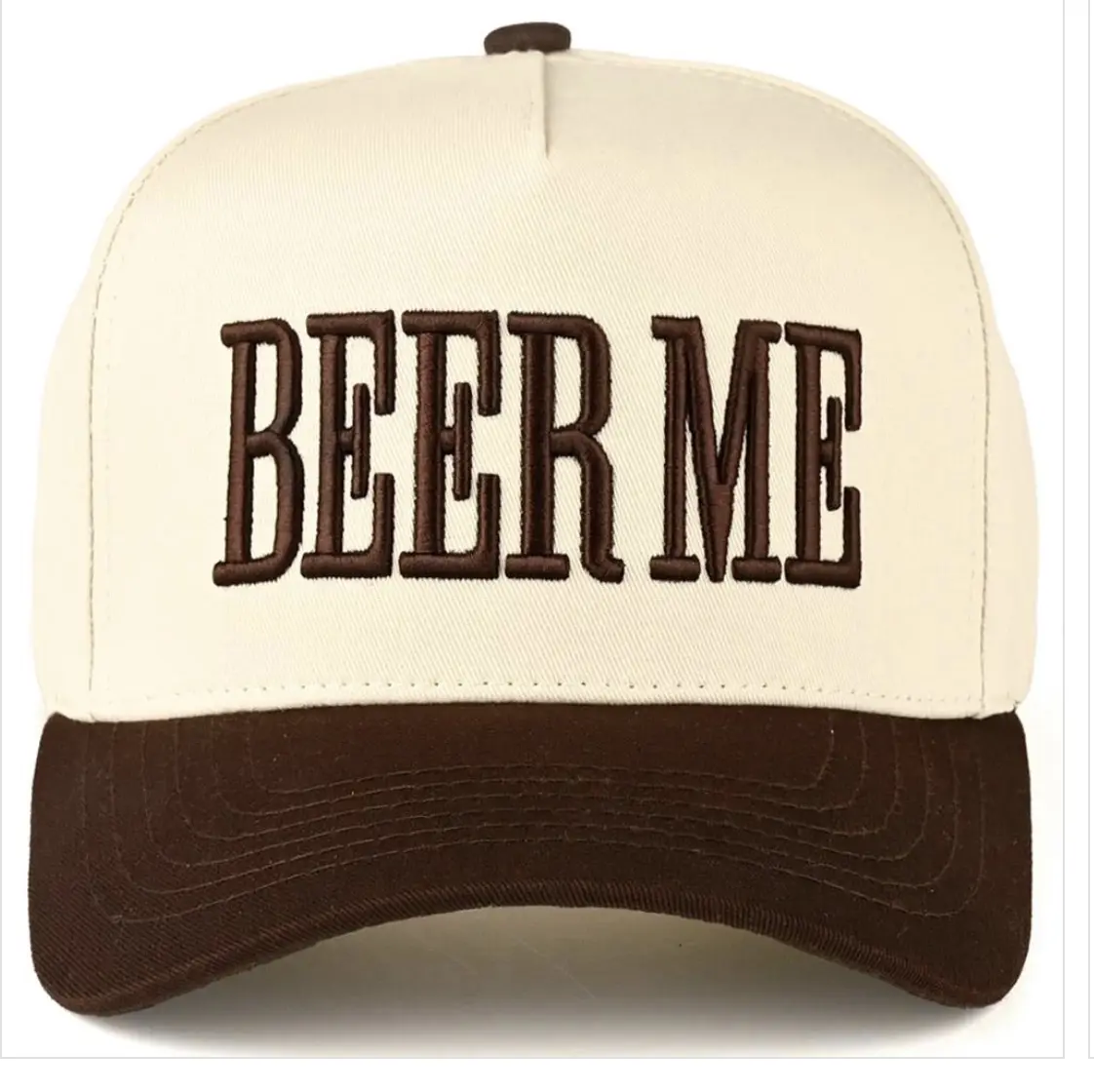 CC BEER ME Embroidery Two Tone Print Baseball Cap