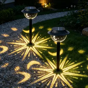 1/2pcs Outdoor Floor Lamp with Projector star & Moon for Yard Path Parties Camping Picnic Garden Pation, Perfect for Christmas Halloween Thanksgiving Decor