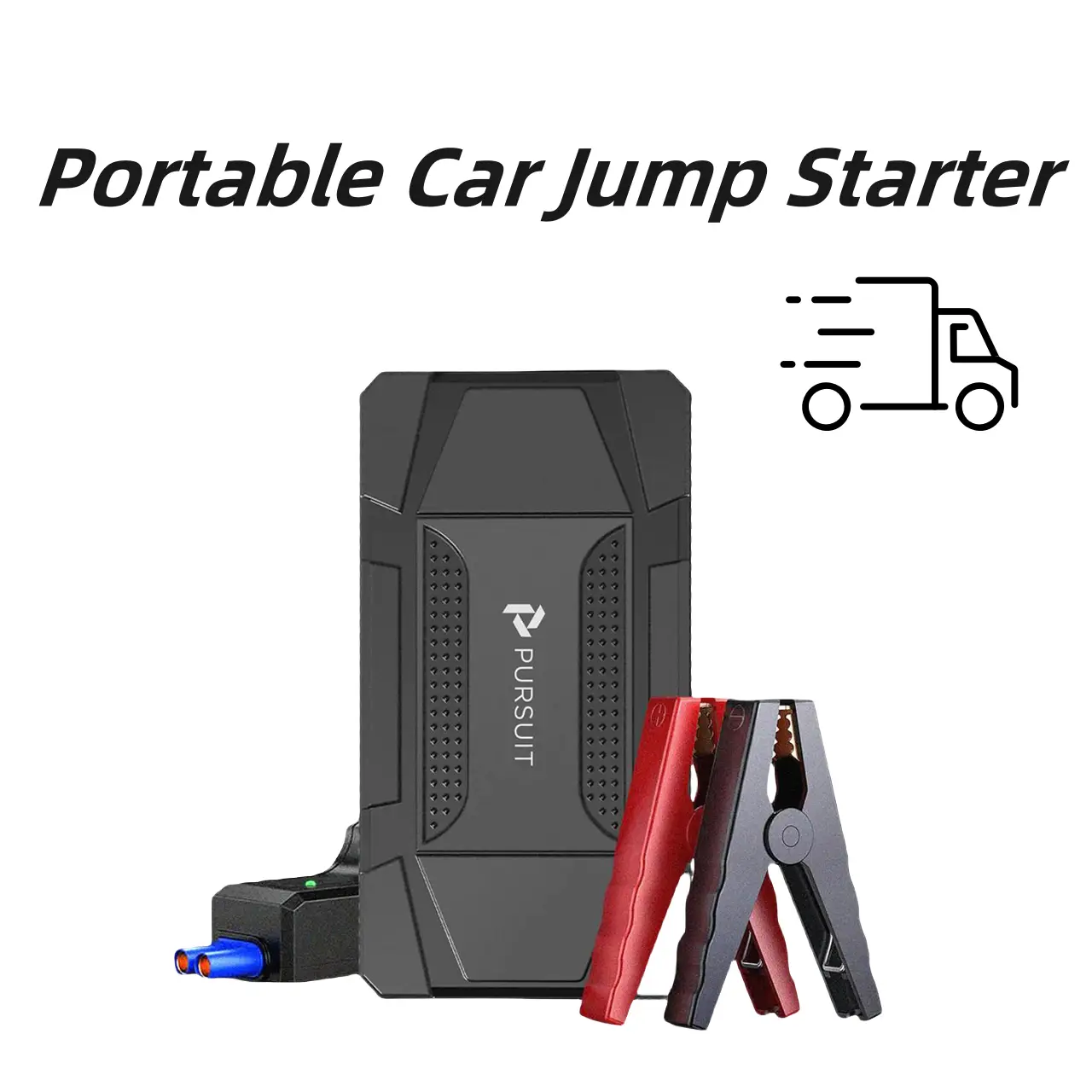 2025 PURSUIT Portable Car Jump Starter with LED Light, 12V 800A Peak Car Battery Jump Starter - Emergency Booster, Battery Pack, Wireless Charger for