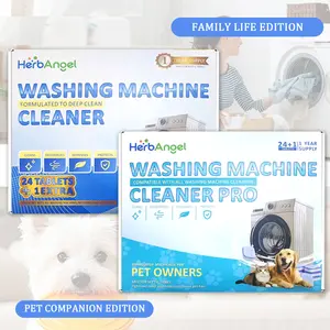 HERB ANGEL 25-125 Count Washing Machine Cleaner Value Pack for Family & Pets 5-in-1 Deep Cleaning Descaler Removes Odor & Grime 100% Septic Safe Eco-Friendly Family Life & Pet Companion Editions outdoorfun Household