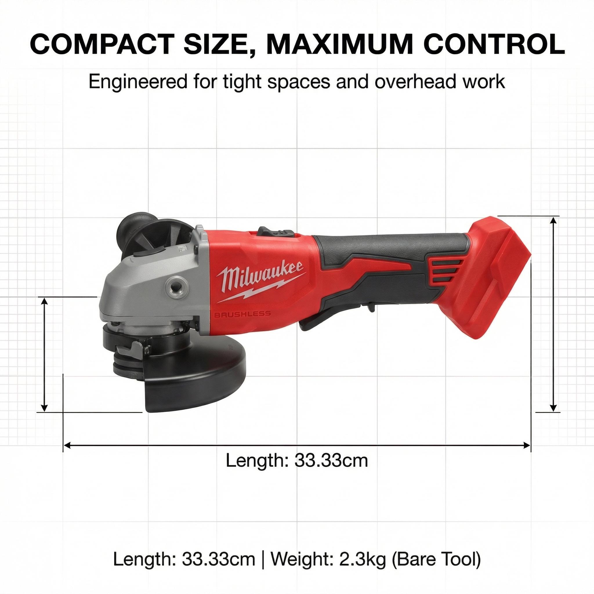 Milwaukee 125mm Angle Grinder Kit One Battery Charger Variable Speed Cutting Electric Wrench Makita Charger